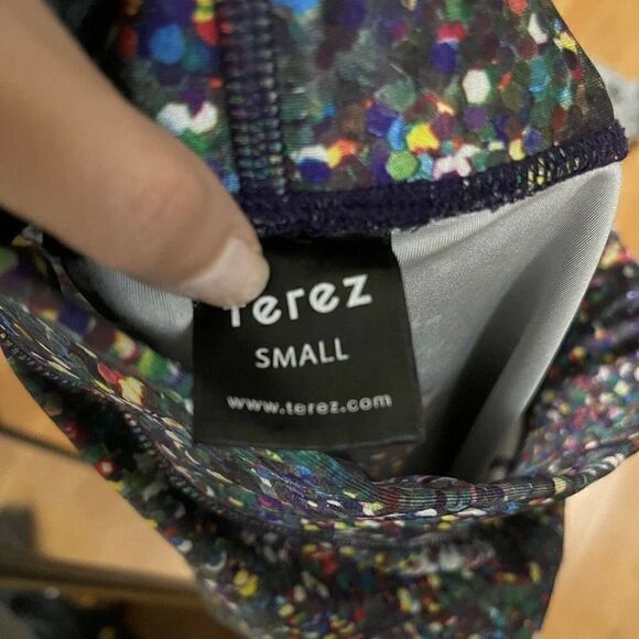 Terez Leggings Confetti Dotted Multicolor Workout Yoga Size Small - Picture 5 of 7